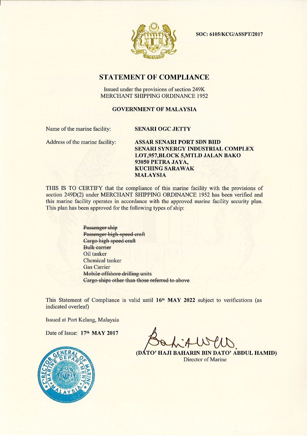 Statement of Compliance